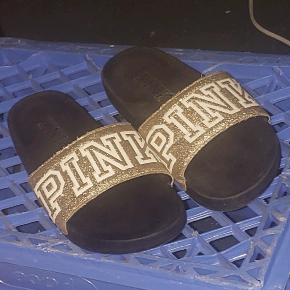 pink brand slide sandals victoria secre